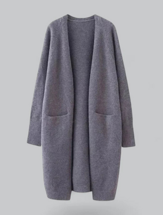 Dame Tykstrik Cardigan med Åben Front