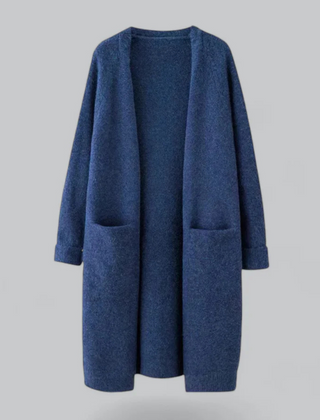 Dame Tykstrik Cardigan med Åben Front