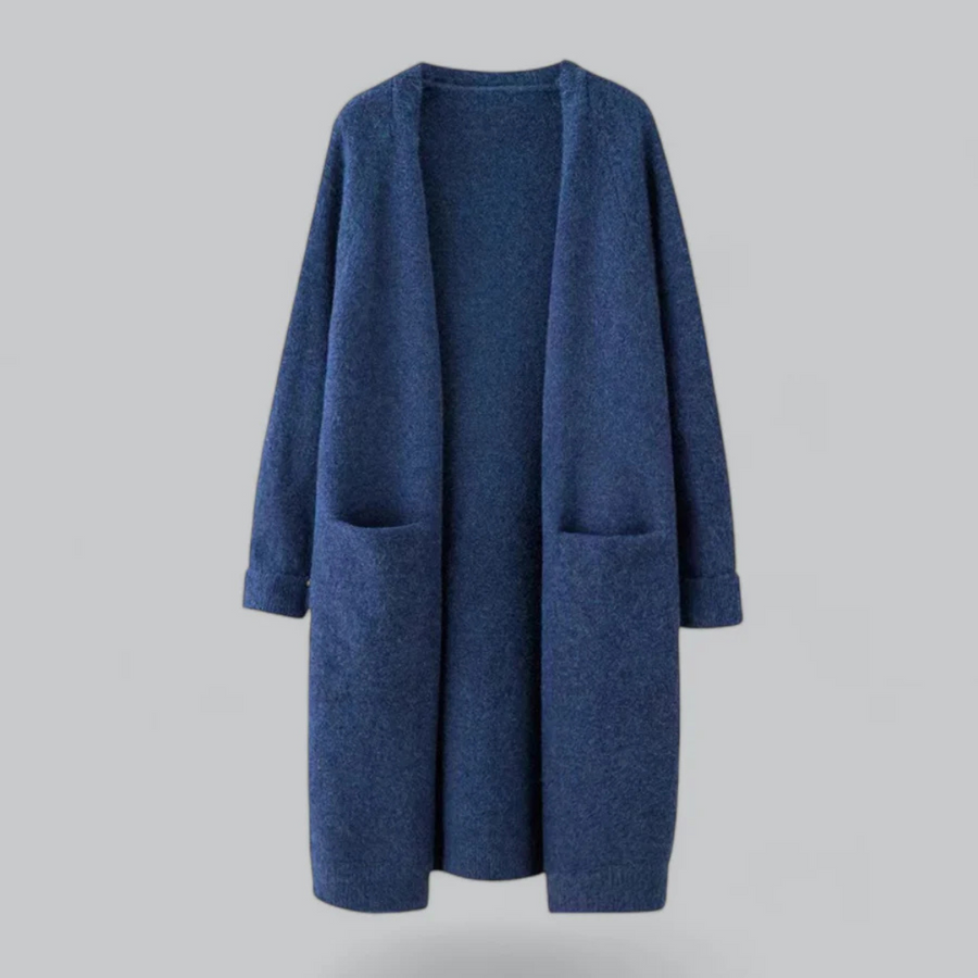 Dame Tykstrik Cardigan med Åben Front
