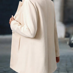 Dame Elegant Lang Vinterfrakke med Knapper
