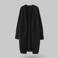 Dame Tykstrik Cardigan med Åben Front