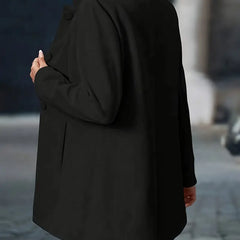 Dame Elegant Lang Vinterfrakke med Knapper