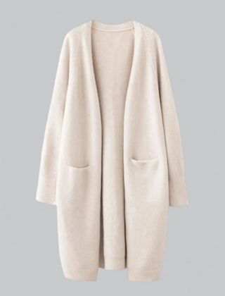 Dame Tykstrik Cardigan med Åben Front
