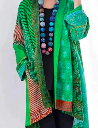 Dame Lang Cardigan med Åben Front