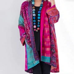 Dame Lang Cardigan med Åben Front