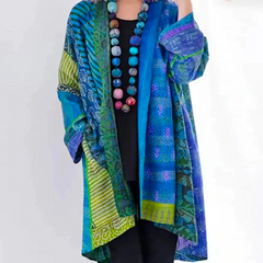 Dame Lang Cardigan med Åben Front