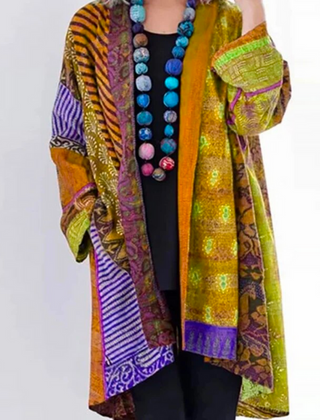 Dame Lang Cardigan med Åben Front