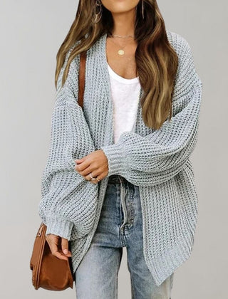 Dame Afslappet Cardigan med Åben Front