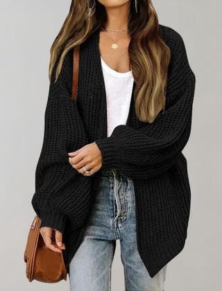 Dame Afslappet Cardigan med Åben Front