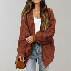 Dame Afslappet Cardigan med Åben Front