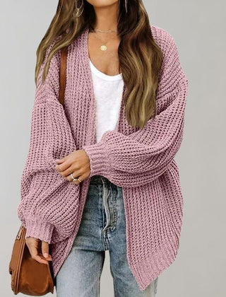 Dame Afslappet Cardigan med Åben Front
