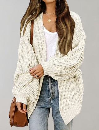 Dame Afslappet Cardigan med Åben Front
