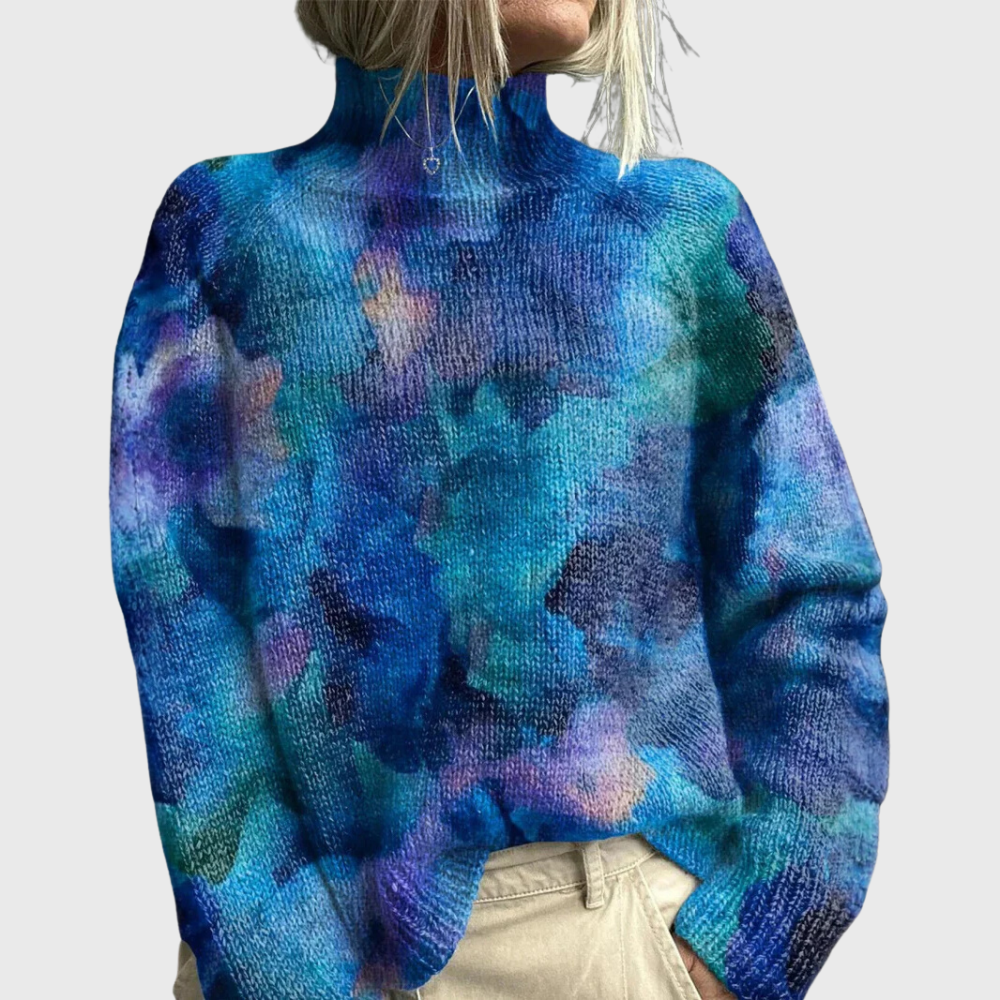 Dame Rullekravetrøje med Print