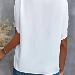 Dame Flydende Bluse med V-Hals