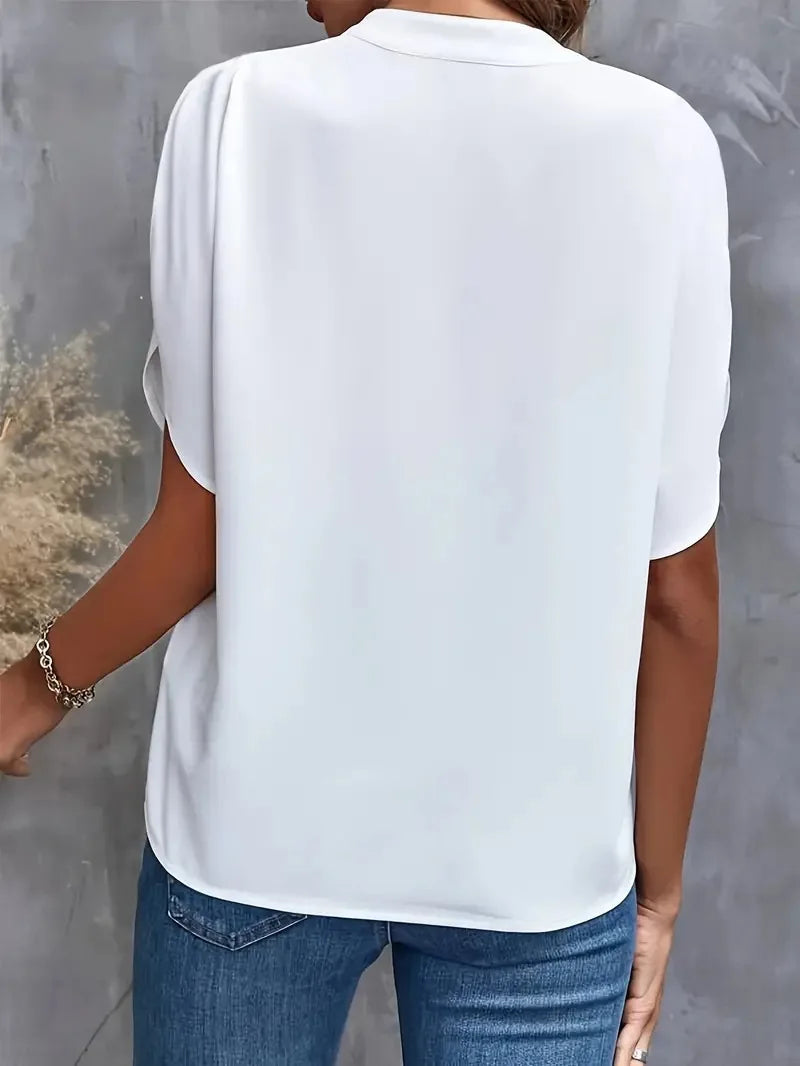 Dame Flydende Bluse med V-Hals