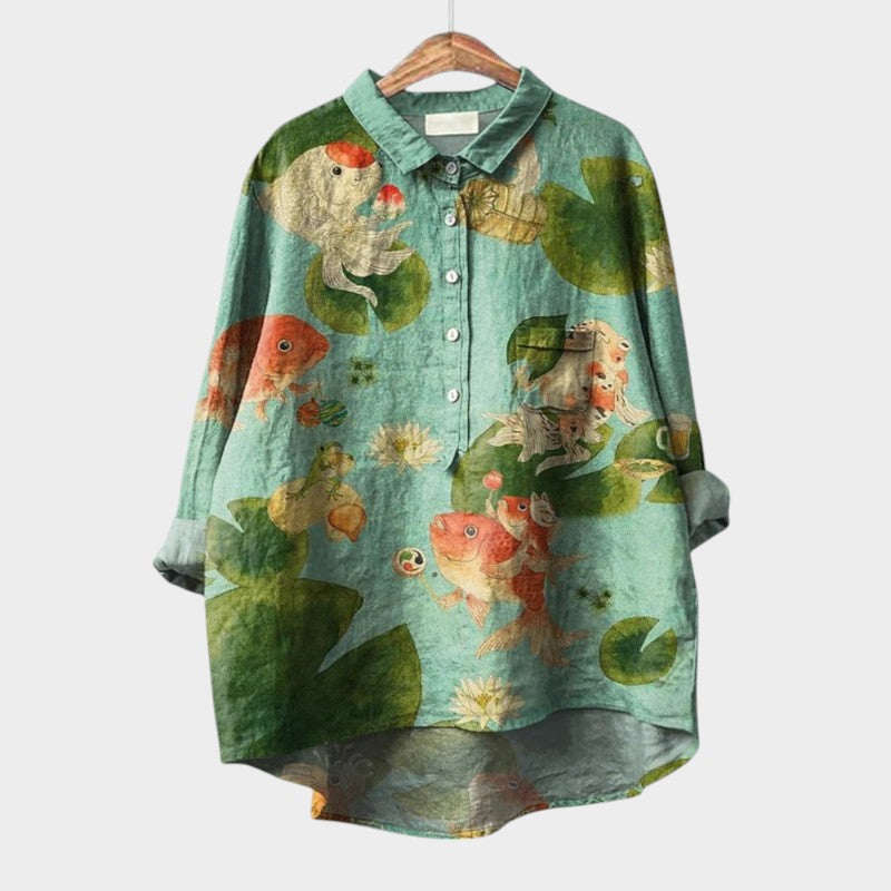 Dame Bluse med Dyremotiv og Grafiske Tryk