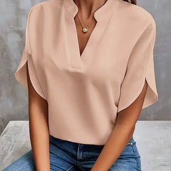 Dame Flydende Bluse med V-Hals
