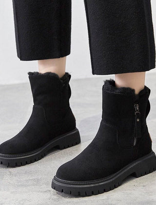 Dame Slip-On Ankelstøvler i Kunstruskind