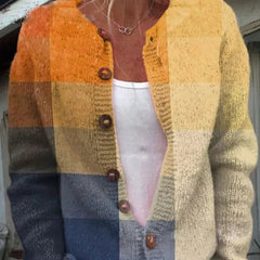 Dame Blomstret Cardigan med Knapper