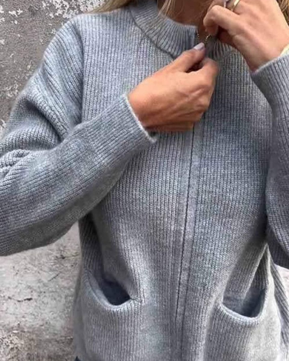 Dame Cardigan med Lynlås og Lommer