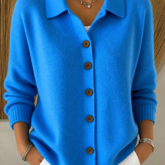 Dame Cardigan med Krave og Knapper