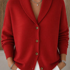 Dame Cardigan med Krave og Knapper