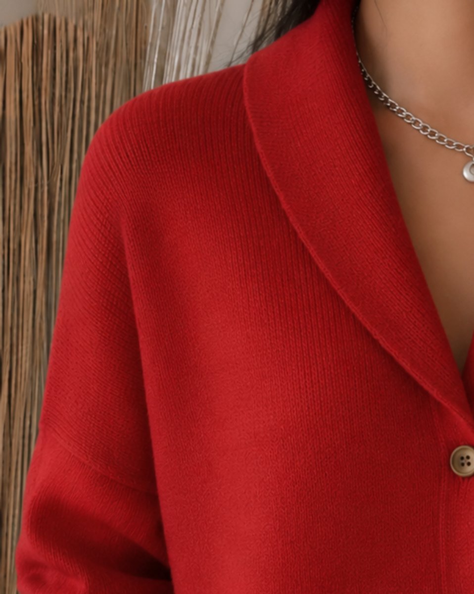 Dame Cardigan med Krave og Knapper