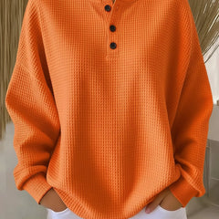 Dame Oversized Striktrøje med Knapper