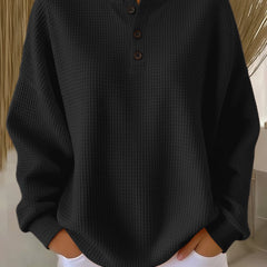 Dame Oversized Striktrøje med Knapper