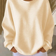 Dame Oversized Striktrøje med Rundhals