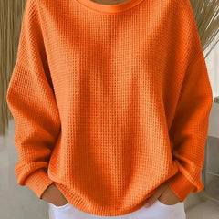 Dame Oversized Striktrøje med Rundhals