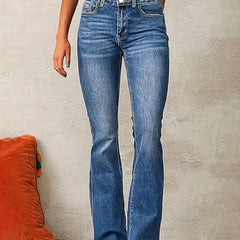 Dame Højtaljede Jeans med Vide Ben