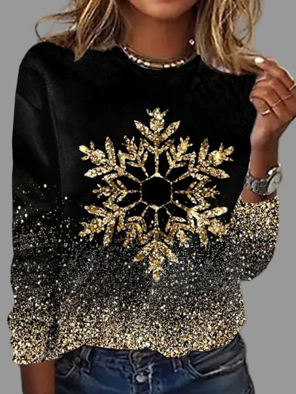 Dame Oversized Julesweater i Strik