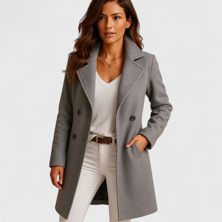 Dame Elegant Slim Fit Frakke med Knapper