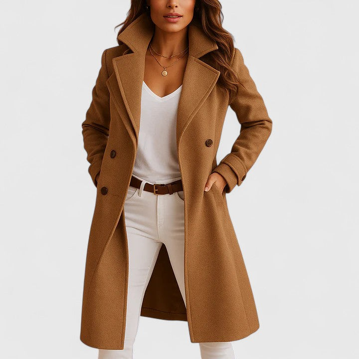 Dame Elegant Slim Fit Frakke med Knapper