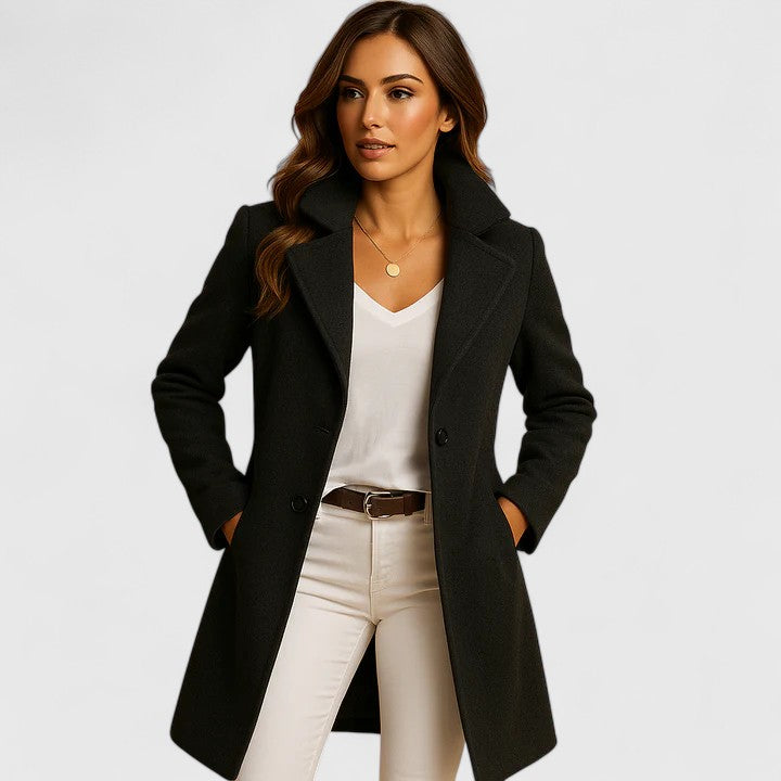 Dame Elegant Slim Fit Frakke med Knapper
