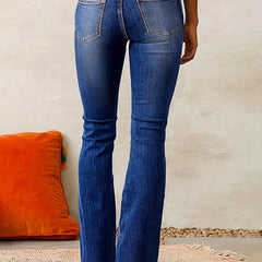Dame Højtaljede Jeans med Vide Ben