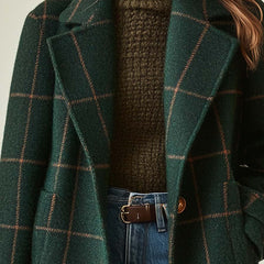 Dame Vintage Ternet Frakke i Uldblanding