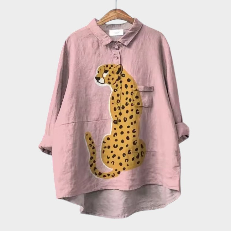 Dame Bluse med Dyremotiv og Grafiske Tryk