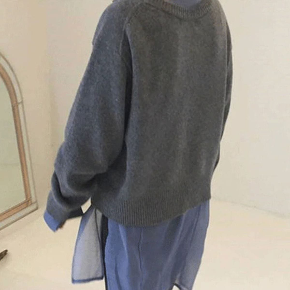 Dame Oversized Cardigan med Knapper