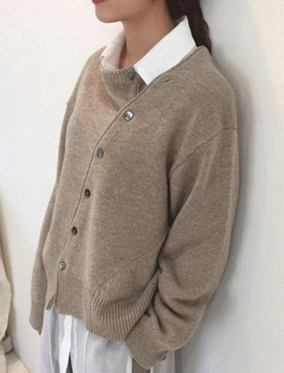 Dame Oversized Cardigan med Knapper