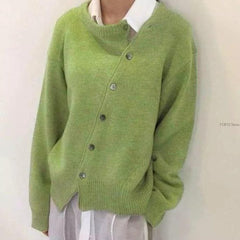 Dame Oversized Cardigan med Knapper