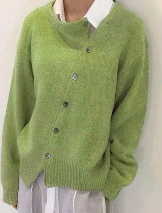Dame Oversized Cardigan med Knapper