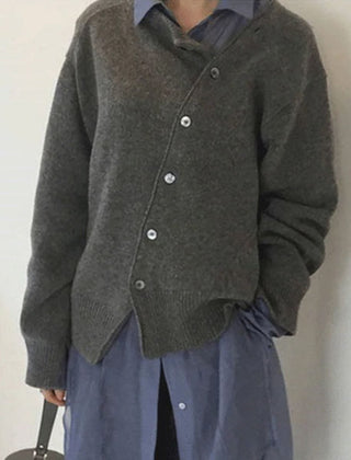 Dame Oversized Cardigan med Knapper